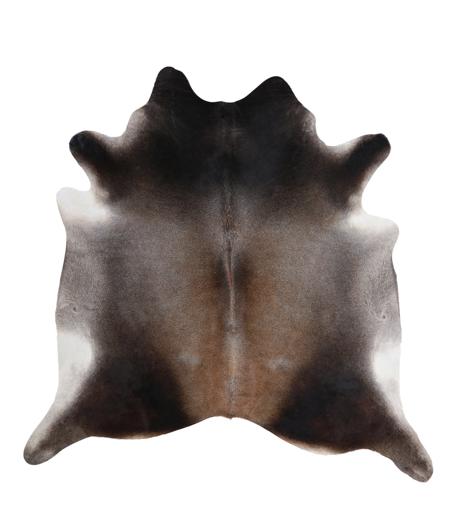 Grey with Beige XX-Large Brazilian Cowhide Rug 7'6"H x 7'6"W #A5732 by Hudson Hides