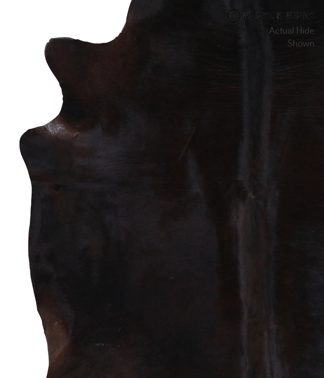 Solid Black X-Large Brazilian Cowhide Rug 6'11"H x 6'6"W #A5744 by Hud