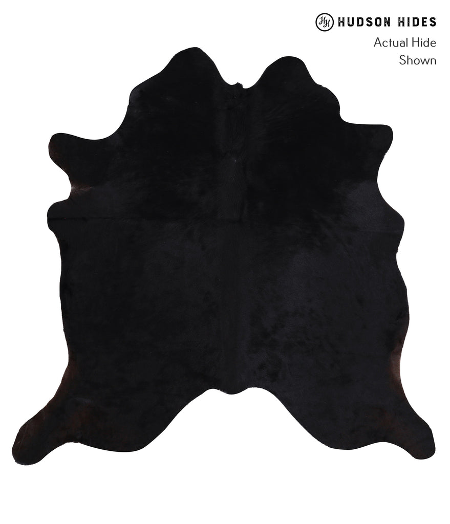 Solid Black X-Large Brazilian Cowhide Rug 6'4"H x 6'5"W #A5967 by Hudson Hides