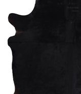 Solid Black X-Large Brazilian Cowhide Rug 6'4"H x 6'5"W #A5967 by Hudson Hides