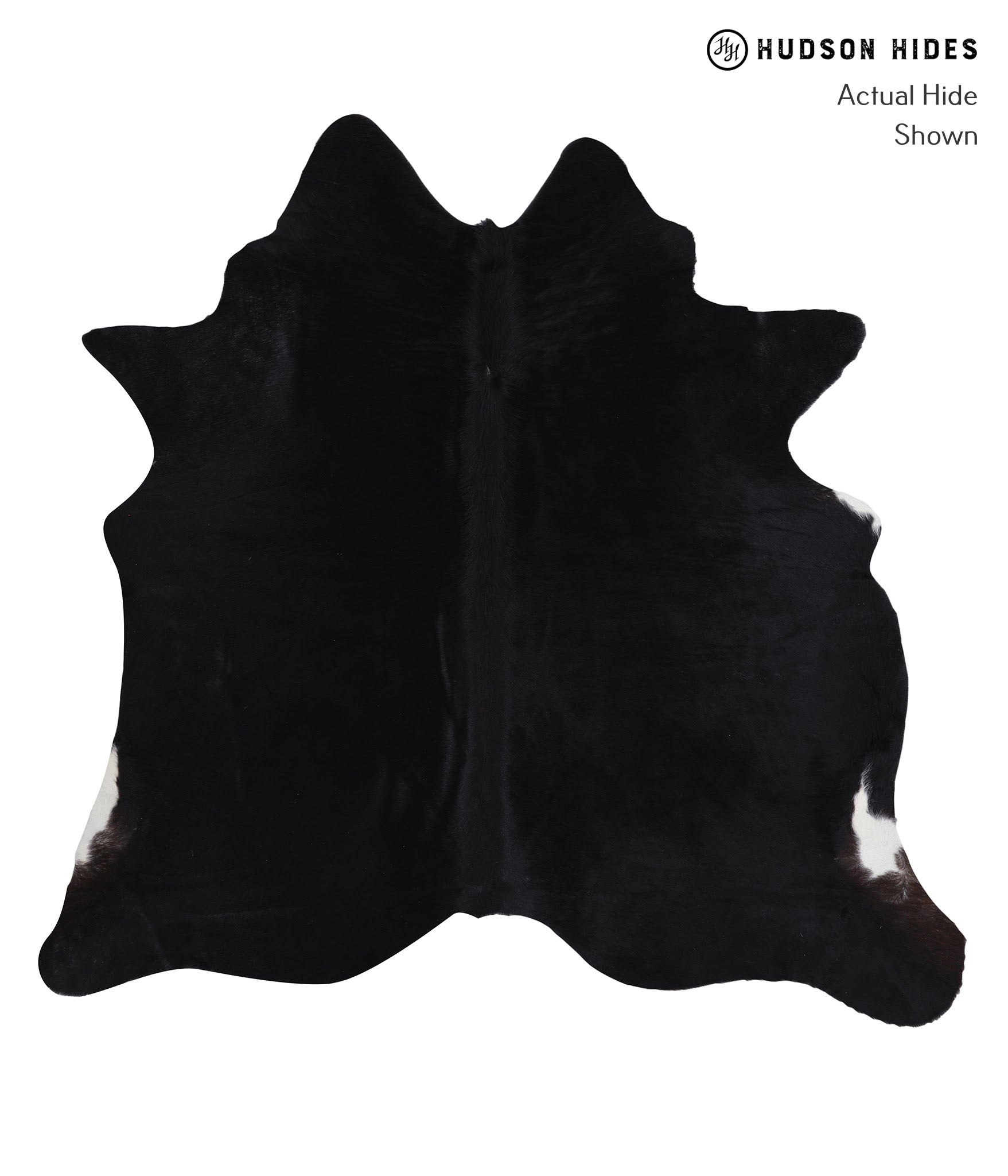 Solid Black Cowhide Rug #A5968