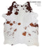 Brown and White X-Large Brazilian Cowhide Rug 7'2