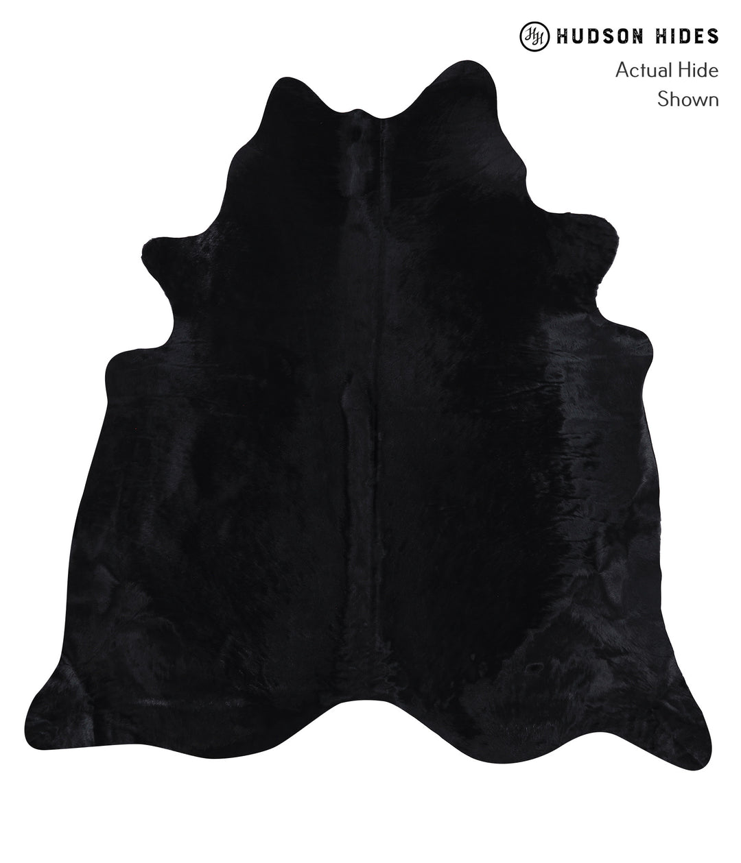 Dyed Black XX-Large Brazilian Cowhide Rug 7'3"H x 7'0"W #A6257 by Huds
