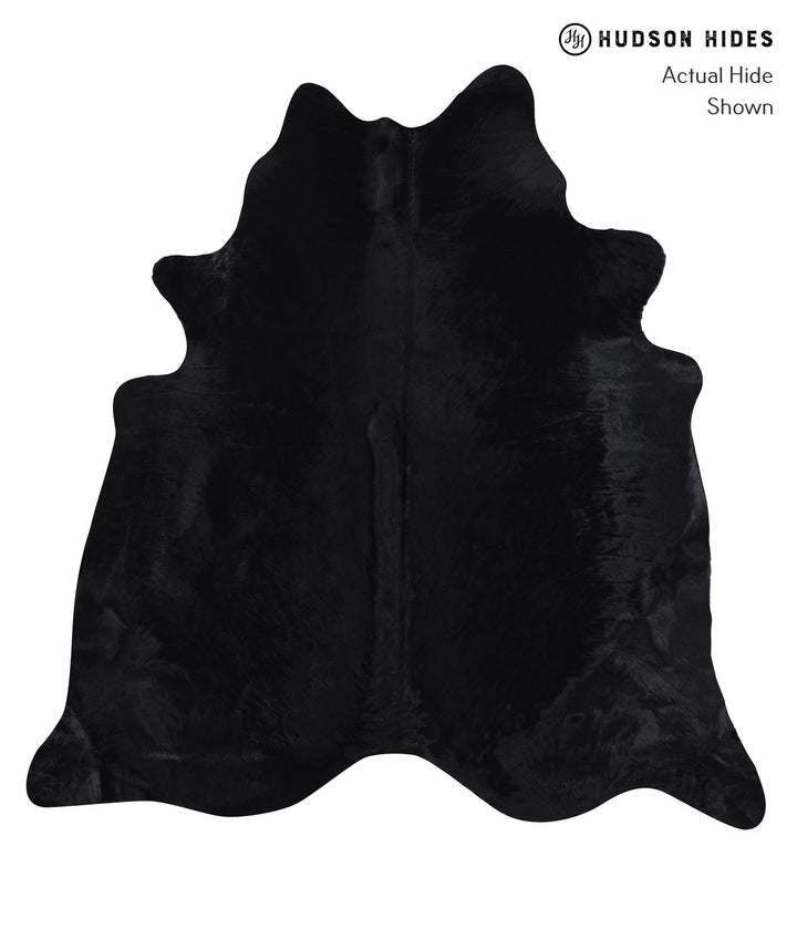 Dyed Black XX-Large Brazilian Cowhide Rug 7'3"H x 7'0"W #A6257 by Hudson Hides
