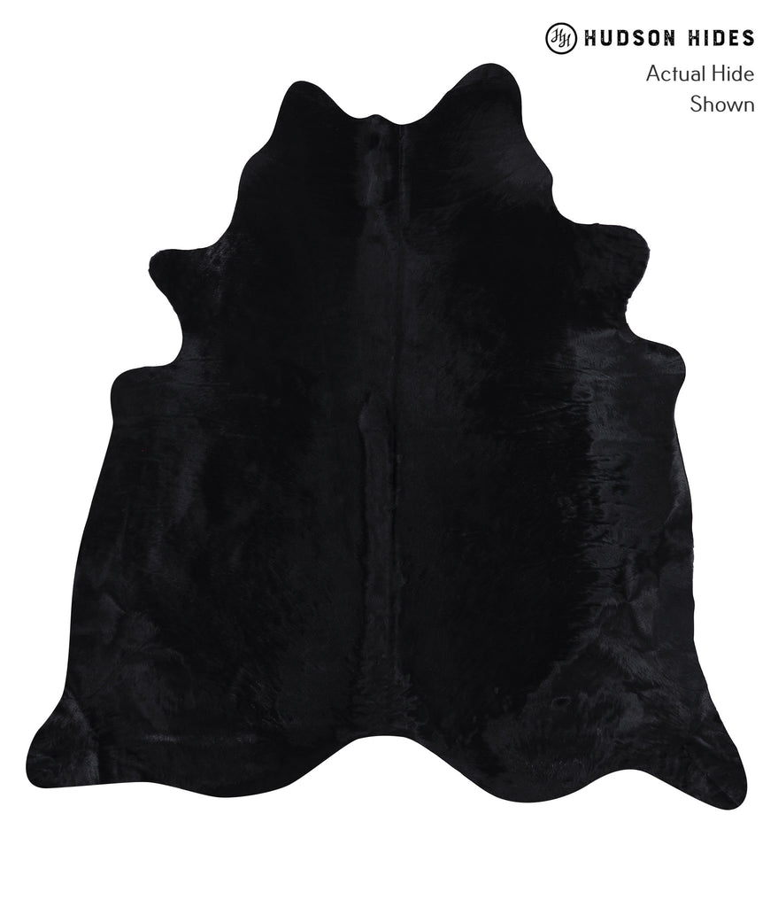 Dyed Black XX-Large Brazilian Cowhide Rug 7'3"H x 7'0"W #A6257 by Hudson Hides