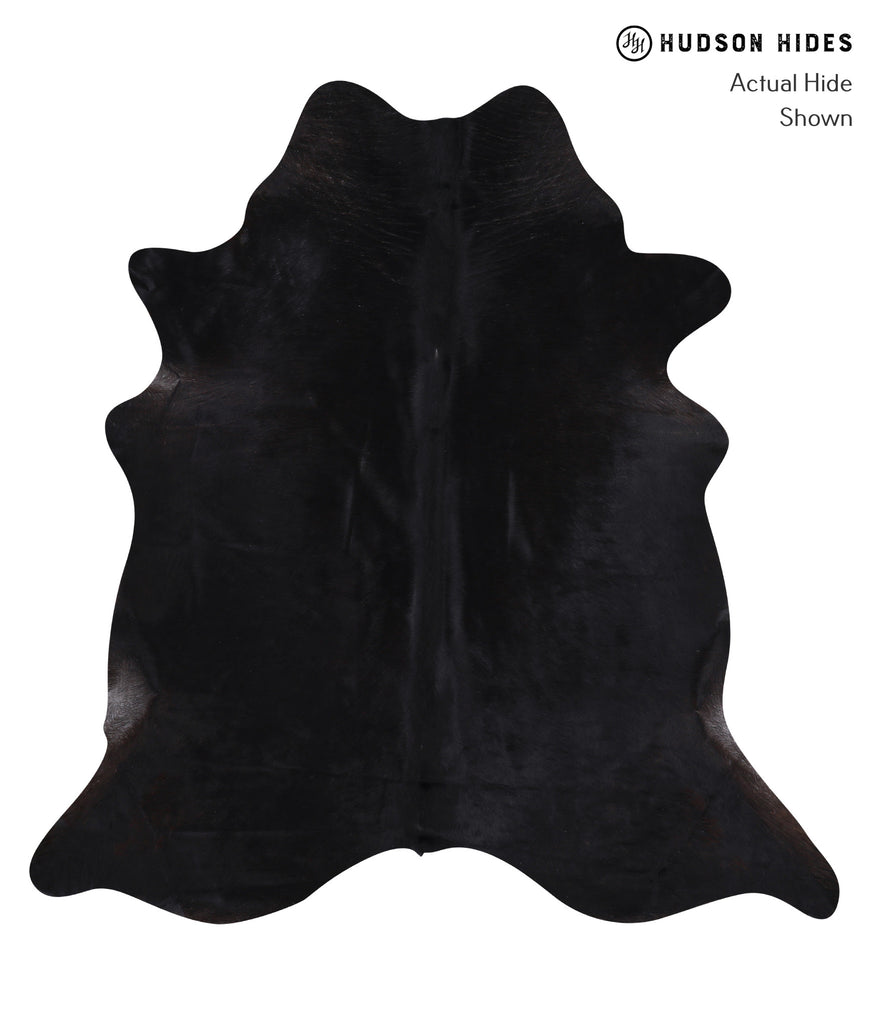 Solid Black X-Large Brazilian Cowhide Rug 6'10"H x 6'6"W #A6308 by Hudson Hides