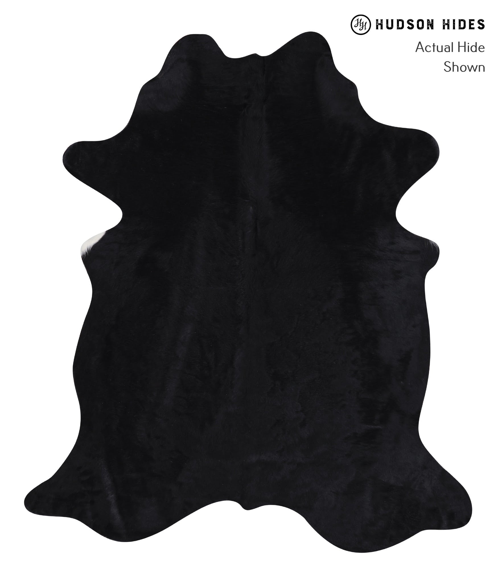 Solid Black Cowhide Rug #A6309