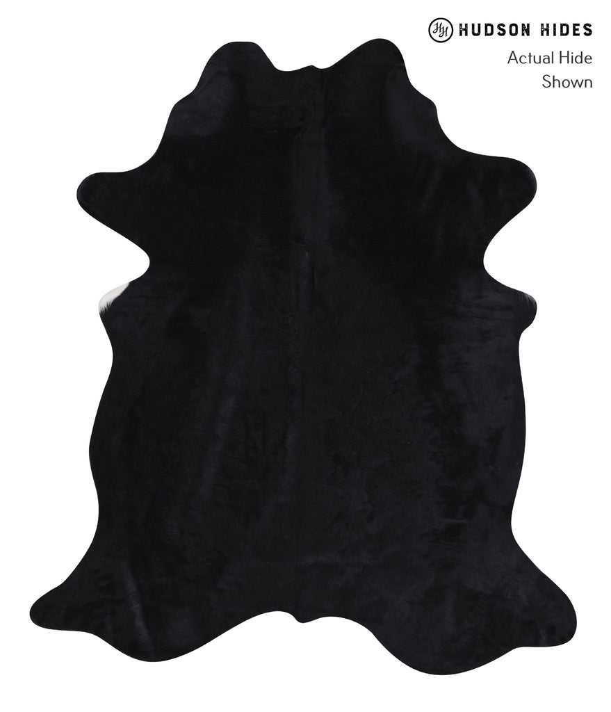 Solid Black X-Large Brazilian Cowhide Rug 7'0"H x 5'11"W #A6309 by Hudson Hides