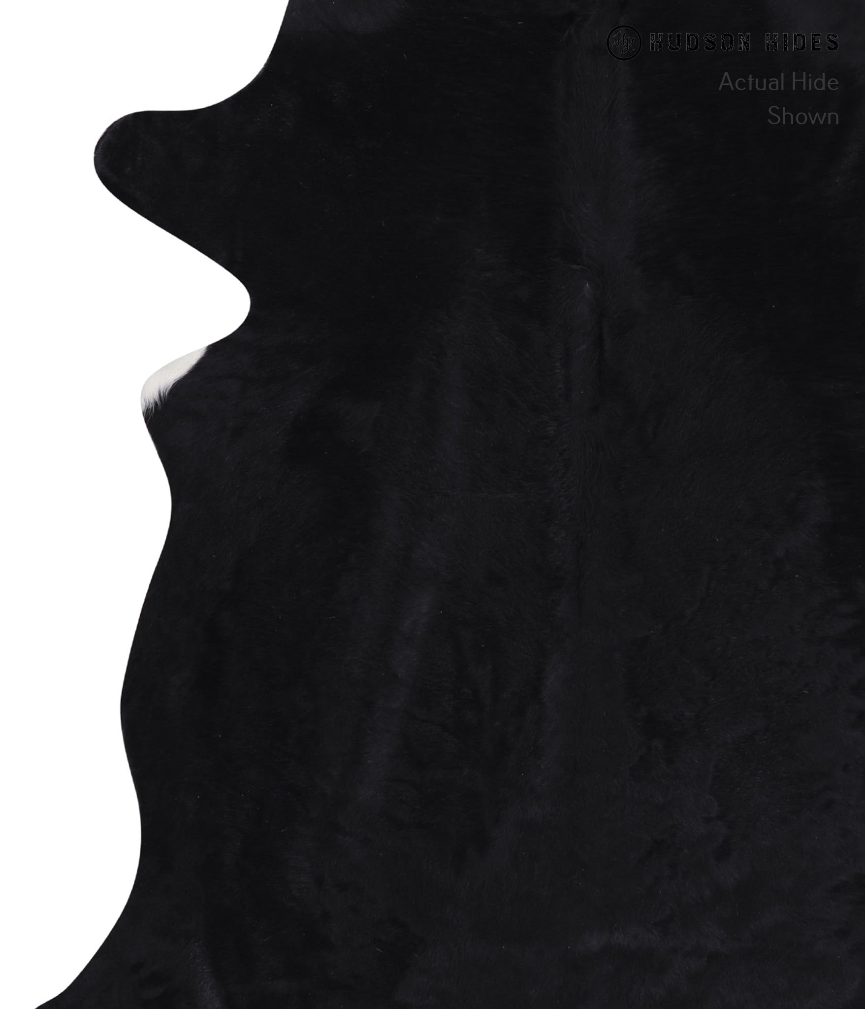 Solid Black Cowhide Rug #A6309