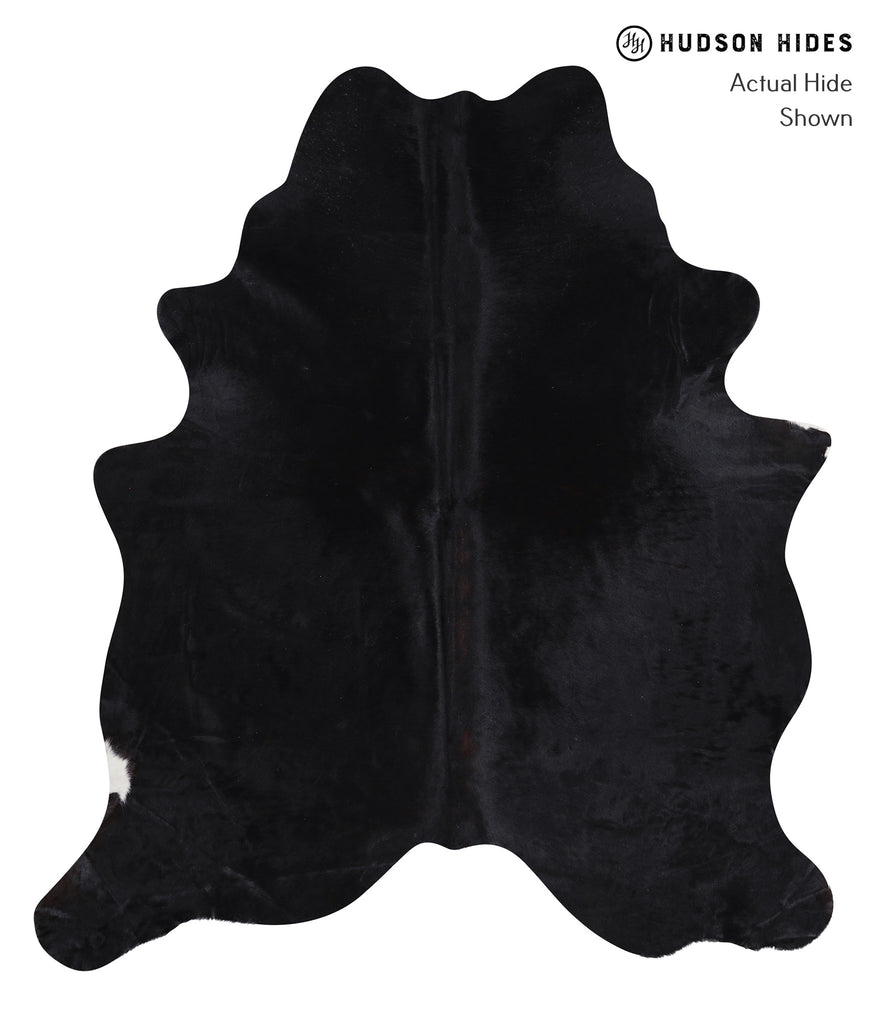 Solid Black X-Large Brazilian Cowhide Rug 7'1"H x 6'3"W #A6359 by Hudson Hides