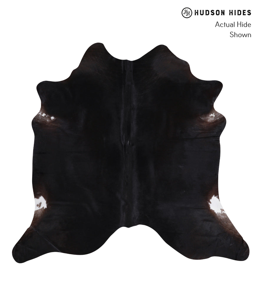 Solid Black X-Large Brazilian Cowhide Rug 6'2"H x 6'8"W #A6372 by Hudson Hides