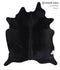 Solid Black X-Large Brazilian Cowhide Rug 7'0