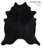 Solid Black X-Large Brazilian Cowhide Rug 7'3