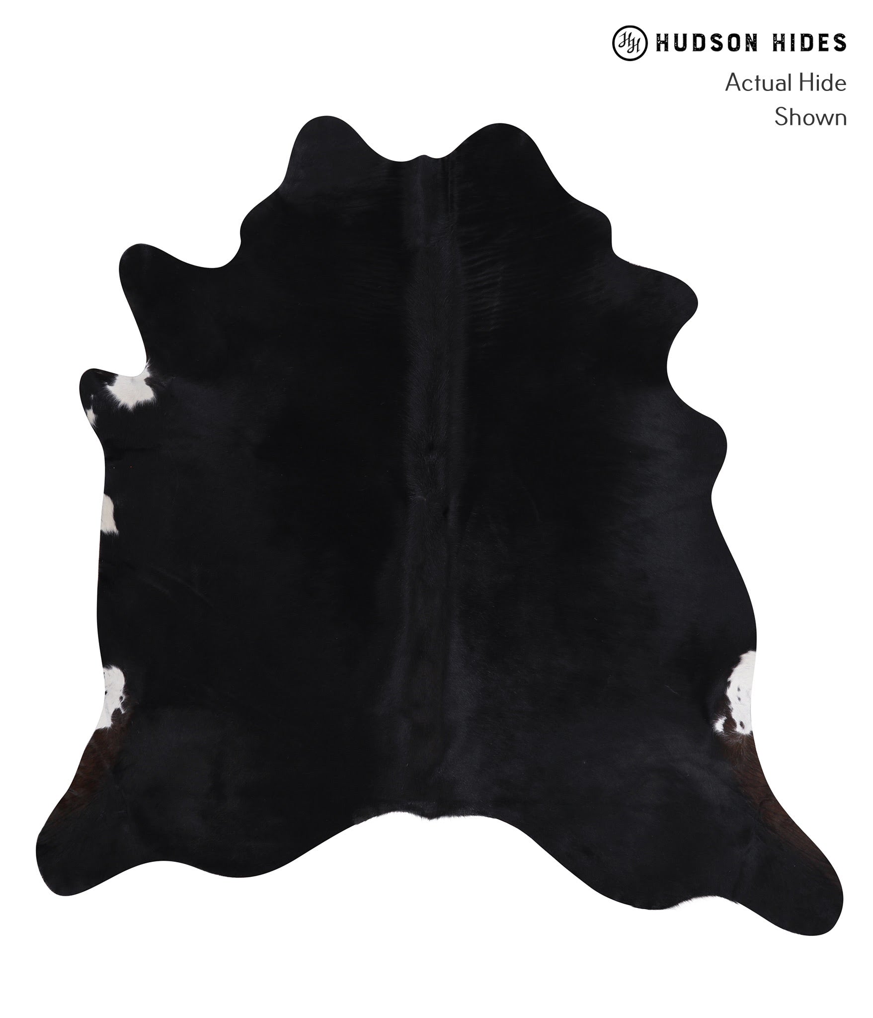 Solid Black Cowhide Rug #A6402