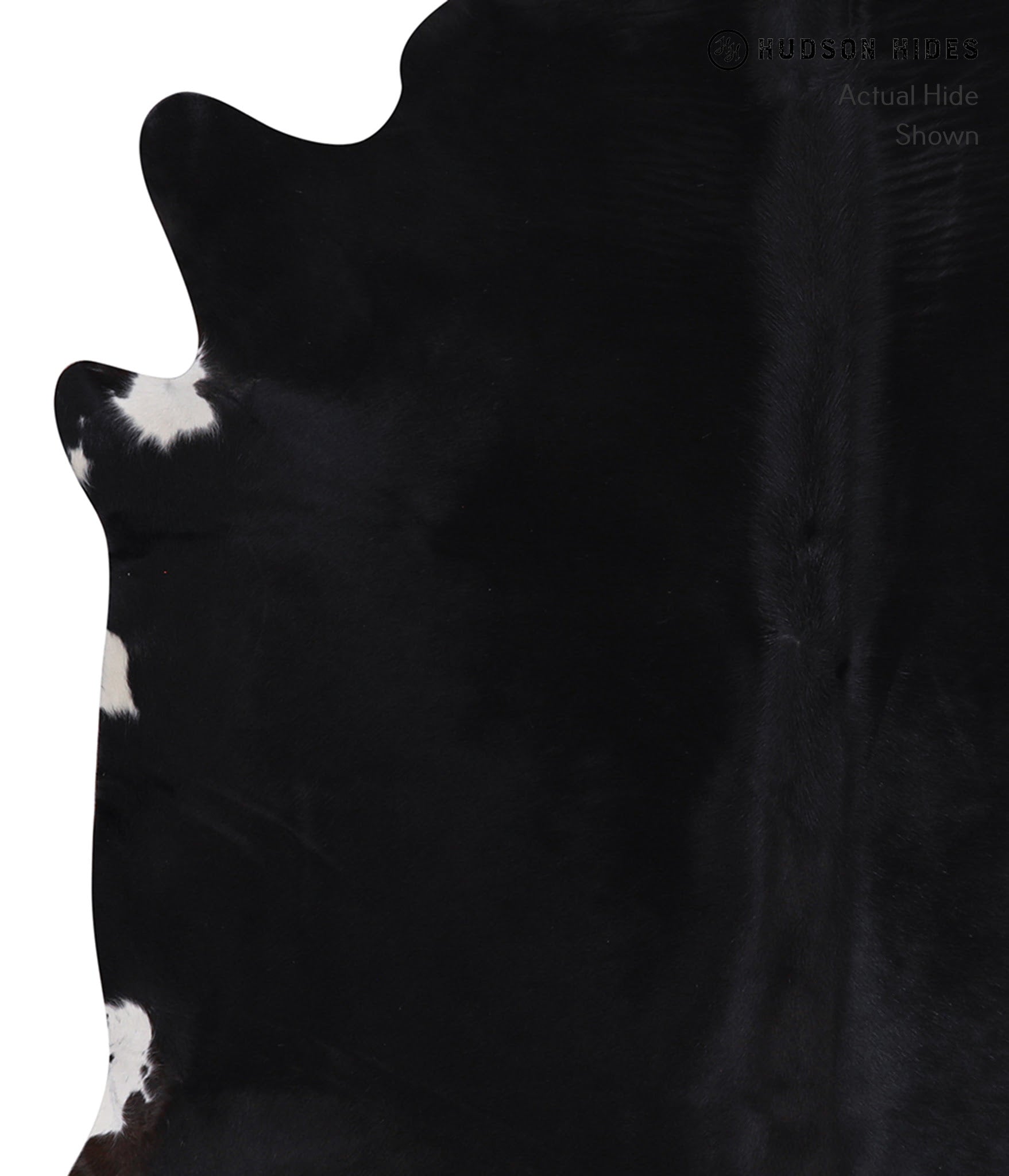 Solid Black Cowhide Rug #A6402