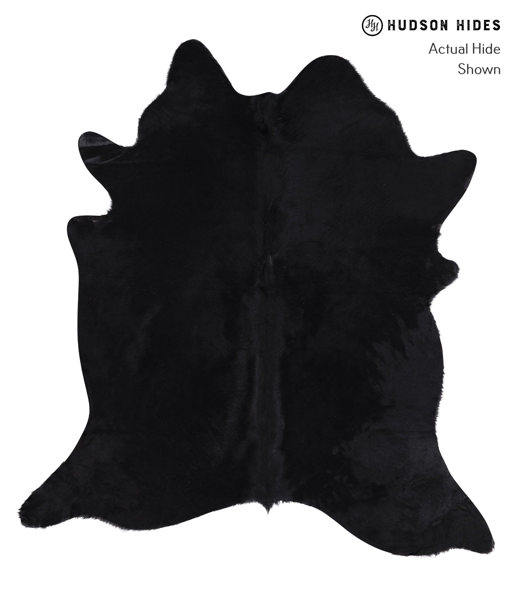 Solid Black Cowhide Rug #A6403