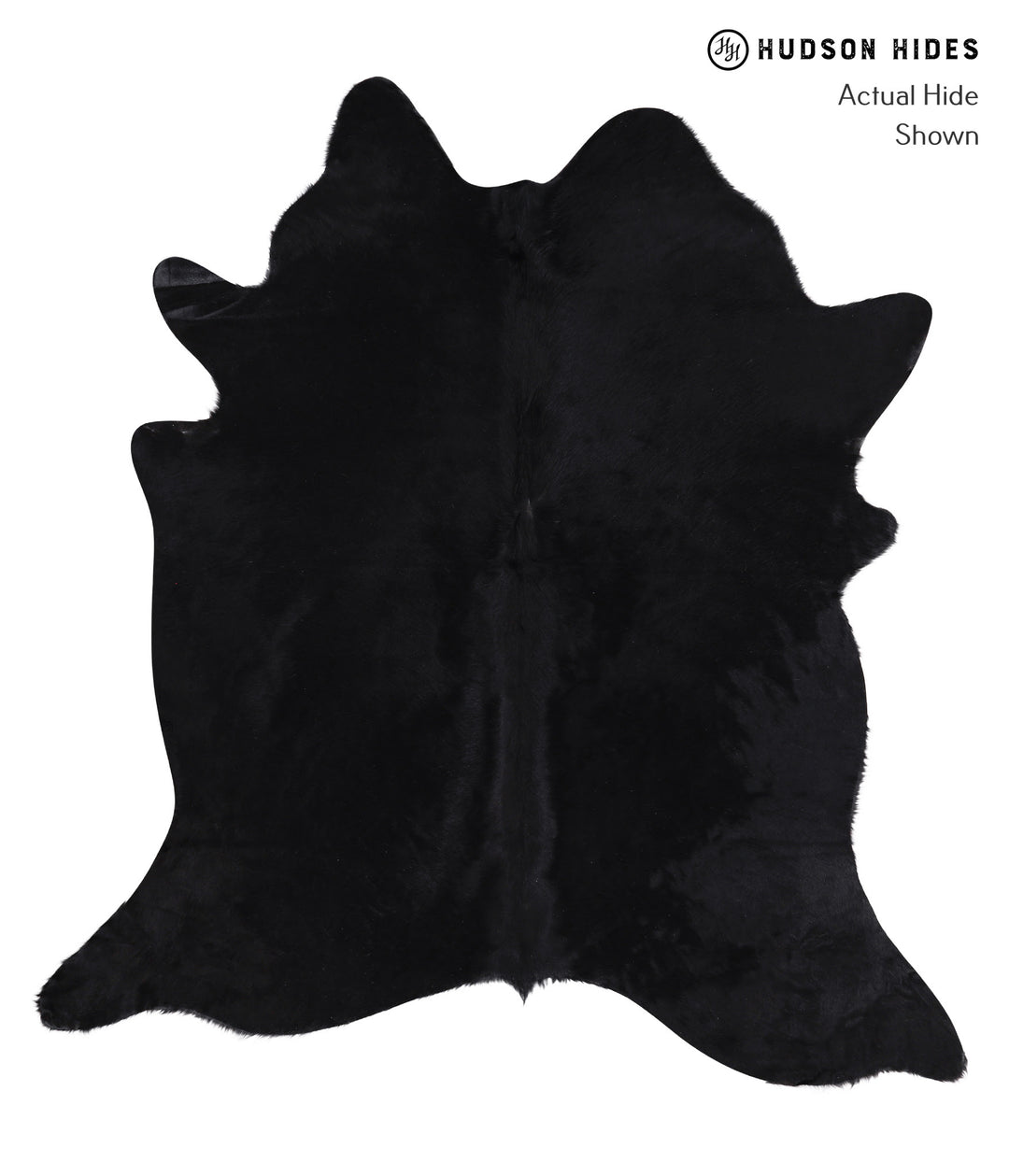 Solid Black X-Large Brazilian Cowhide Rug 6'10"H x 6'4"W #A6403 by Hud