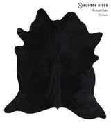 Solid Black X-Large Brazilian Cowhide Rug 6'10"H x 6'4"W #A6403 by Hudson Hides