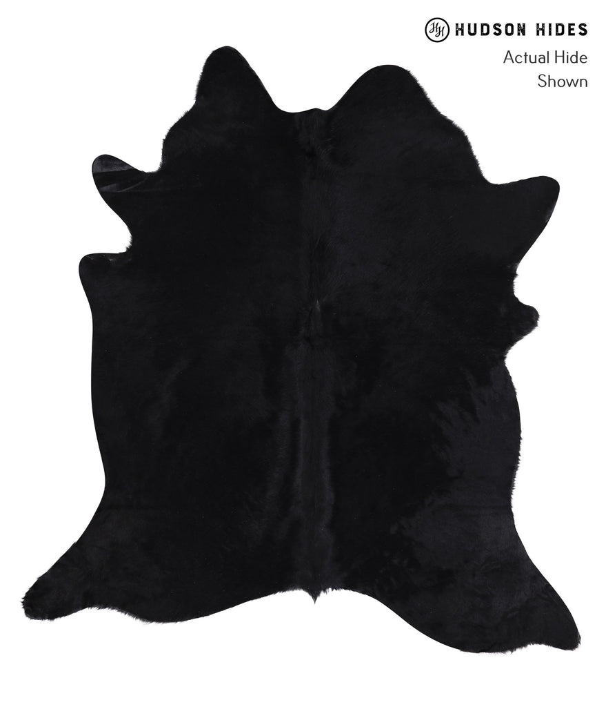 Solid Black X-Large Brazilian Cowhide Rug 6'10"H x 6'4"W #A6403 by Hudson Hides