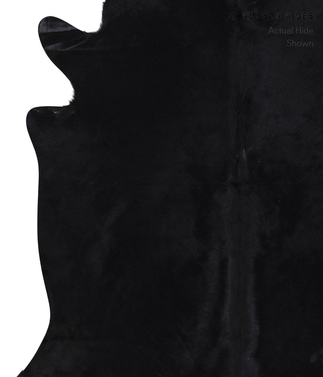 Solid Black X-Large Brazilian Cowhide Rug 6'10"H x 6'4"W #A6403 by Hud