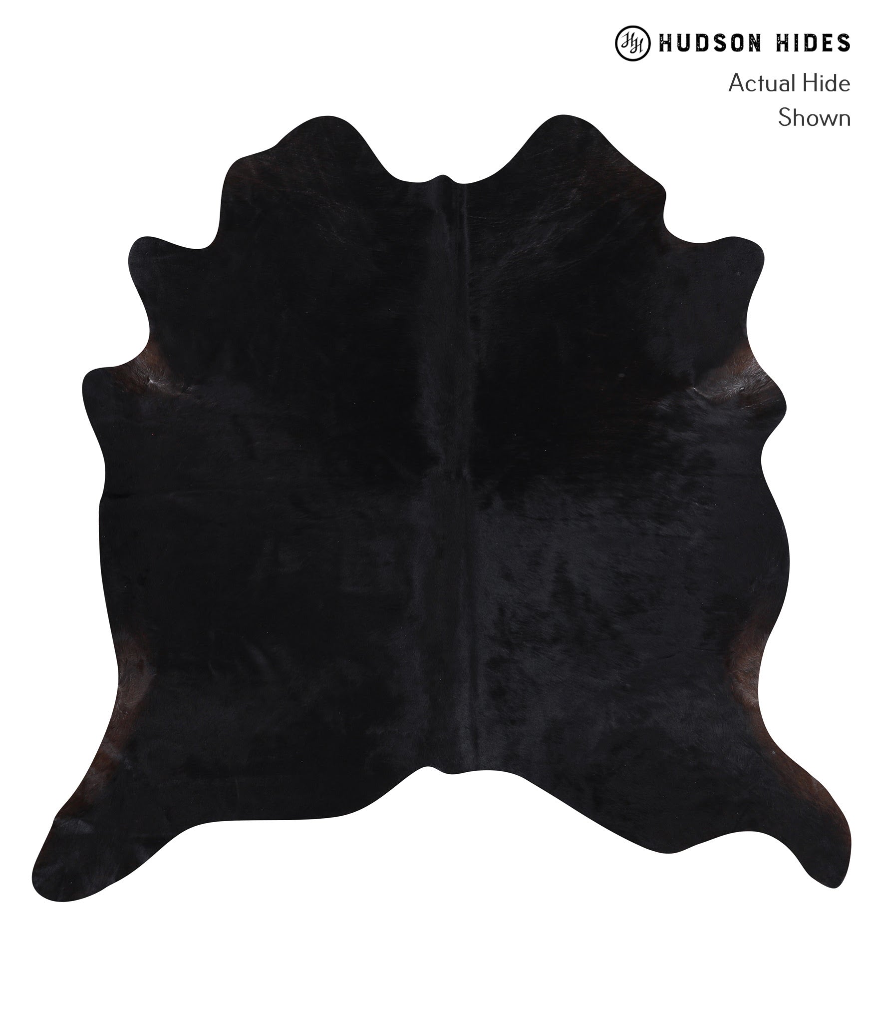 Solid Black Cowhide Rug #A6407