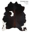 Chocolate and White Large Brazilian Cowhide Rug 6'4