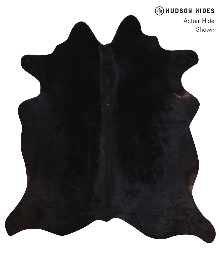 Solid Black X-Large Brazilian Cowhide Rug 6'8"H x 6'2"W #A6455 by Hudson Hides