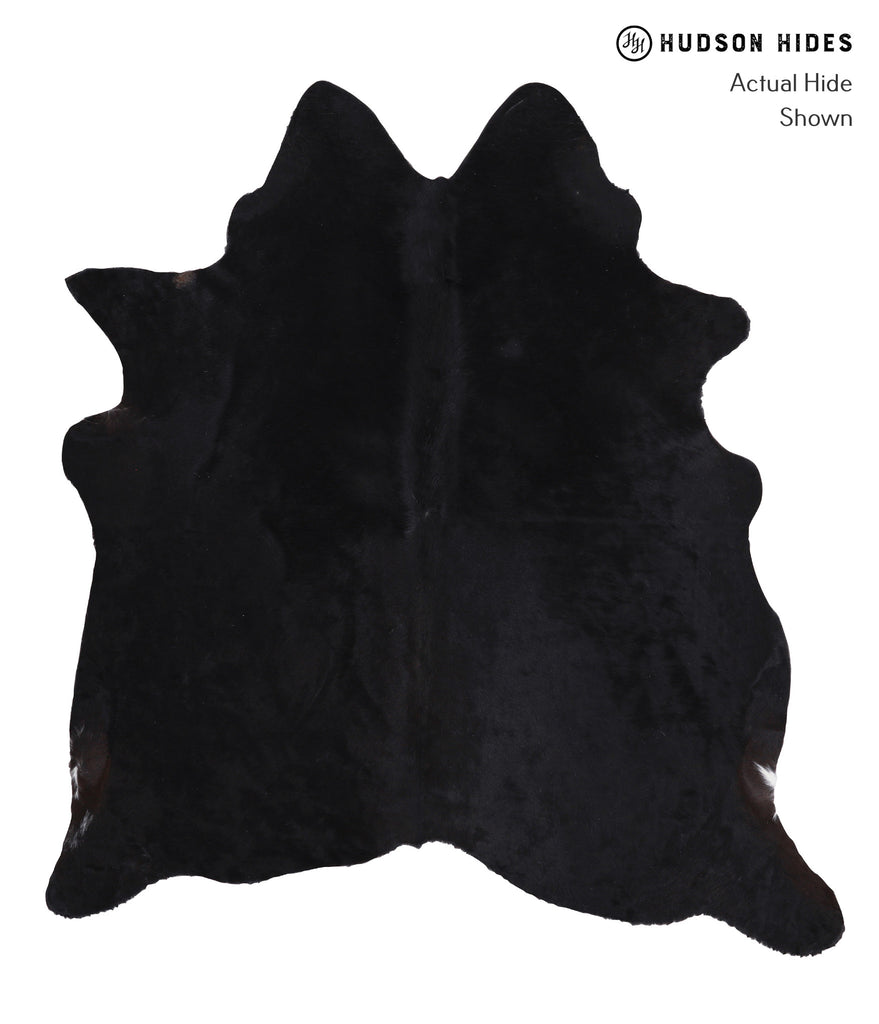 Solid Black X-Large Brazilian Cowhide Rug 6'8"H x 6'3"W #A6472 by Hudson Hides