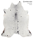 Salt and Pepper Black X-Large Brazilian Cowhide Rug 7'2"H x 6'2"W #A6505 by Hudson Hides