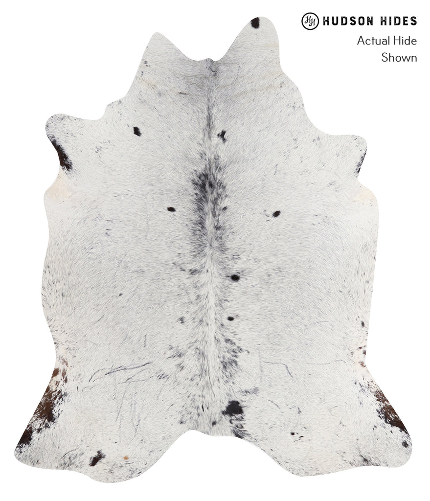 Salt and Pepper Black X-Large Brazilian Cowhide Rug 7'2"H x 6'2"W #A6505 by Hudson Hides