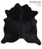 Solid Black X-Large Brazilian Cowhide Rug 6'6