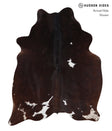Chocolate and White Large Brazilian Cowhide Rug 6'7"H x 5'3"W #A6985 by Hudson Hides
