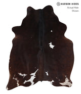 Chocolate and White Large Brazilian Cowhide Rug 6'7"H x 5'3"W #A6985 by Hudson Hides