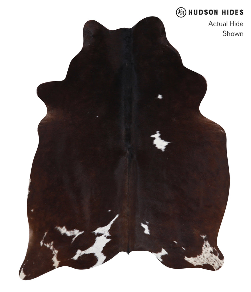 Chocolate and White Large Brazilian Cowhide Rug 6'7"H x 5'3"W #A6985 by Hudson Hides