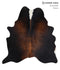 Chocolate and White Large Brazilian Cowhide Rug 5'9