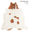 Brown and White X-Large Brazilian Cowhide Rug 6'10
