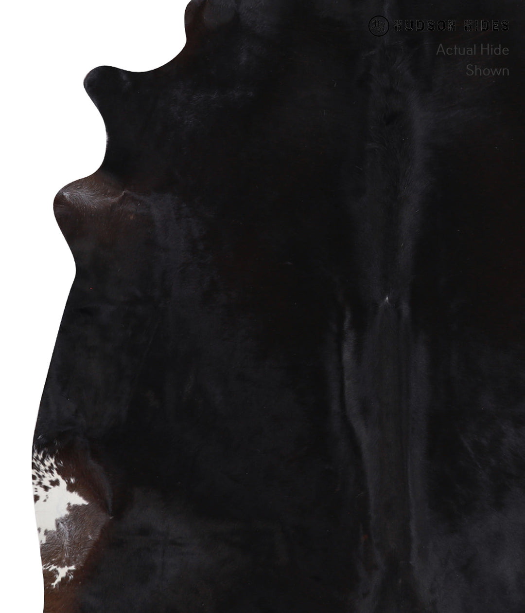 Solid Black X-Large Brazilian Cowhide Rug 7'3"H x 6'7"W #A7165 by Huds