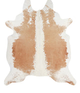 Beige and White XX-Large Brazilian Cowhide Rug 8'3"H x 6'11"W #A7231 by Hudson Hides