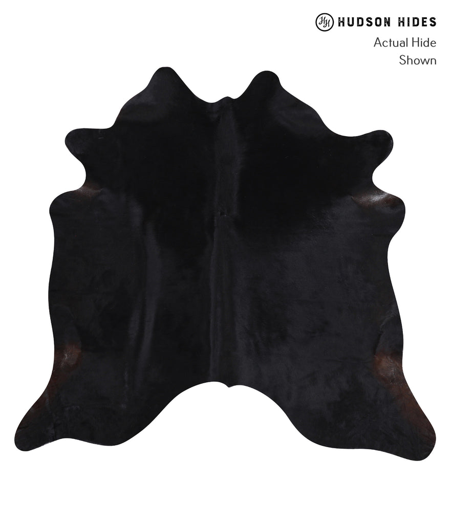 Solid Black X-Large Brazilian Cowhide Rug 6'2"H x 6'8"W #A7980 by Hudson Hides