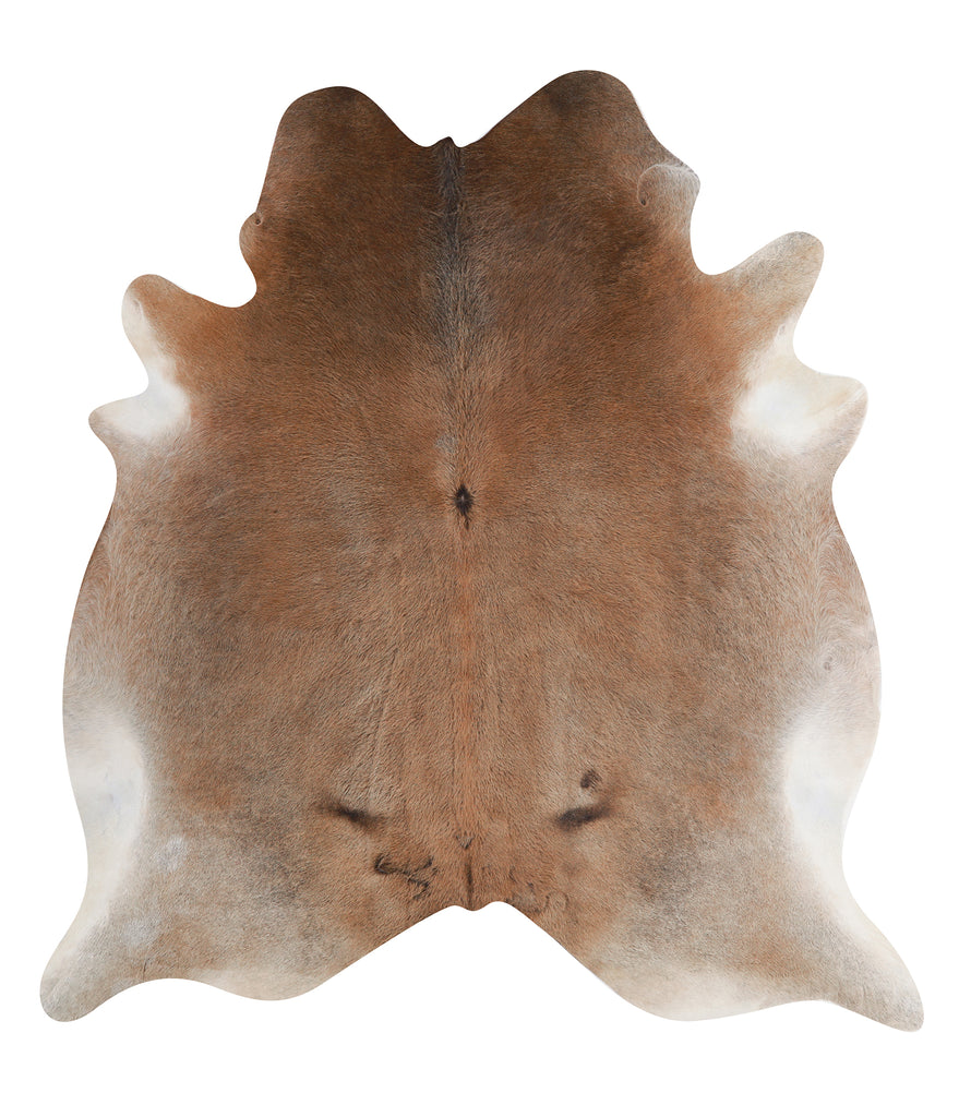 Grey with Beige X-Large Brazilian Cowhide Rug 7'3"H x 6'9"W #A8060 by Hudson Hides