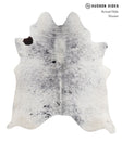 Salt and Pepper Black X-Large Brazilian Cowhide Rug 7'0"H x 6'4"W #A8271 by Hudson Hides
