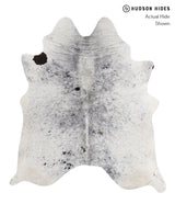Salt and Pepper Black X-Large Brazilian Cowhide Rug 7'0"H x 6'4"W #A8271 by Hudson Hides