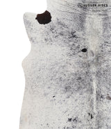 Salt and Pepper Black X-Large Brazilian Cowhide Rug 7'0"H x 6'4"W #A8271 by Hudson Hides