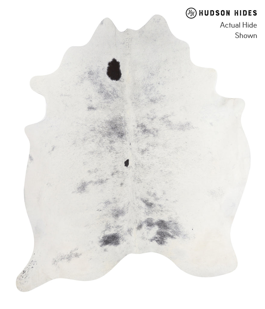 Salt and Pepper Black XX-Large Brazilian Cowhide Rug 7'7"H x 6'10"W #A8389 by Hudson Hides