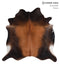 Brown with Red X-Large Brazilian Cowhide Rug 6'8