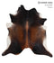 Brown with Red XX-Large Brazilian Cowhide Rug 7'10