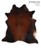 Brown with Red Large Brazilian Cowhide Rug 6'0