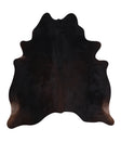 Solid Black Large Brazilian Cowhide Rug 6'4"H x 5'11"W #A8591 by Hudson Hides