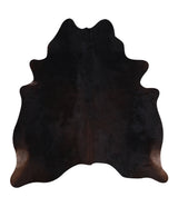 Solid Black Large Brazilian Cowhide Rug 6'4"H x 5'11"W #A8591 by Hudson Hides