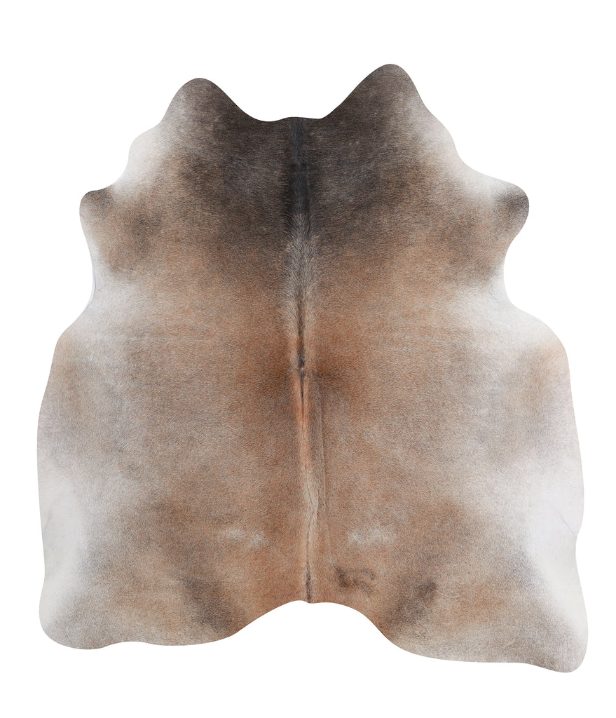Grey with Beige X-Large Brazilian Cowhide Rug 7'0"H x 6'5"W #A8601 by Hudson Hides